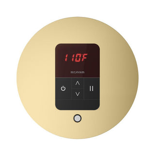 MrSteam iTempo Steam Shower Control and Steamhead - Round in Satin Brass