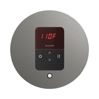 MrSteam iTempo Steam Shower Control and Steamhead - Round in Satin Steel
