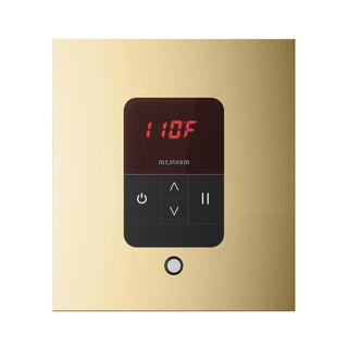 MrSteam iTempo Steam Shower Control and Steamhead - Square in Polished Brass