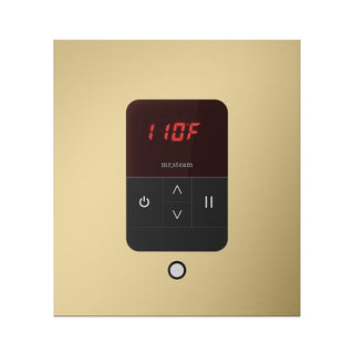 MrSteam iTempo Steam Shower Control and Steamhead - Square in Satin Brass