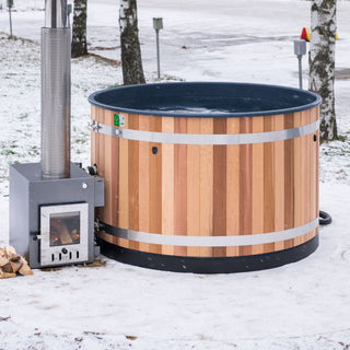 Kirami 4-Person Wood-Heated Barrel Soak Tub | Almost Heaven