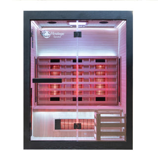 Lux IR Noir Hybrid 3 Person Indoor Sauna | Heritage Sauna®