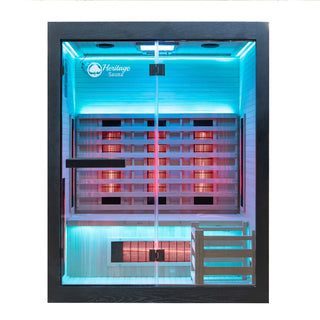Lux IR Noir Hybrid 3 Person Indoor Sauna | Heritage Sauna®