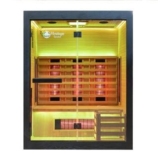 Lux IR Noir Hybrid 3 Person Indoor Sauna | Heritage Sauna®