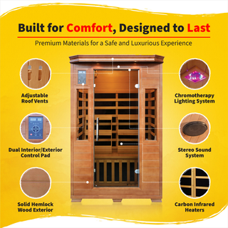 HeatWave Majestic 2 Person Hemlock Carbon Infrared Sauna