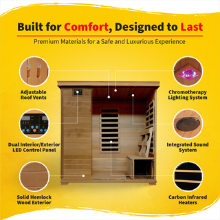 HeatWave Monticello 4 Person Carbon Infrared Sauna