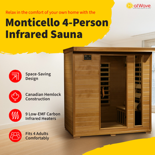 HeatWave Monticello 4 Person Carbon Infrared Sauna
