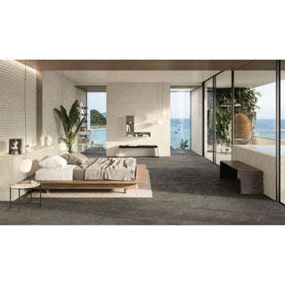 Nyra Charcoal (Black) Tile 12x24 | The Sauna Place