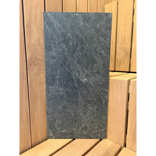 Nyra Charcoal (Black) Tile 12x24 | The Sauna Place