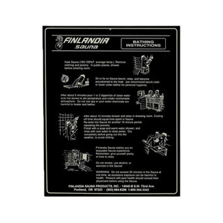 Plexiglas Bathing Instruction Sign (8" x 10")| Finlandia