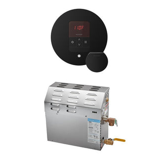 MrSteam MS 5 kW (5000 W) Steam Shower Generator Package with round iTempo Control - Matte Black