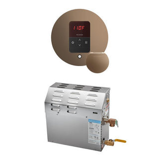 MrSteam MS 5 kW (5000 W) Steam Shower Generator Package with round iTempo Control - Nuoveau Bronze