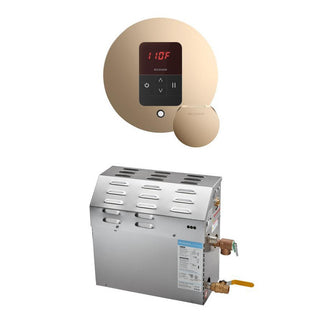 MrSteam MS 5 kW (5000 W) Steam Shower Generator Package with round iTempo Control - Polished Gold