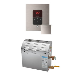 MrSteam MS 5 kW (5000 W) Steam Shower Generator Package with square iTempo Control - Brushed Nickel