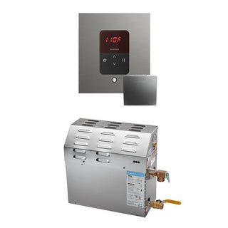 MrSteam MS 5 kW (5000 W) Steam Shower Generator Package with square iTempo Control - Satin Steel