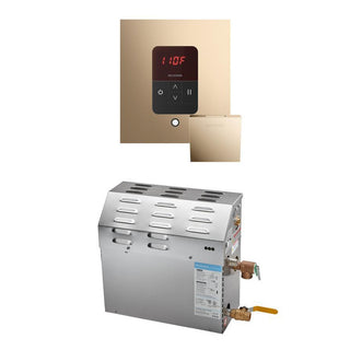 MrSteam MS 5 kW (5000 W) Steam Shower Generator Package with square iTempo Control - Polished Gold