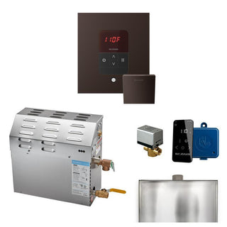 MrSteam MS 5 kW (5000 W) Steam Shower Generator Package with square iTempo Control in Polished Chrome and Accessories - Oil-Rubbed Bronze
