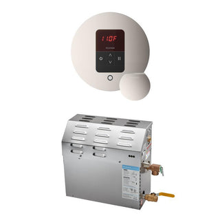 MrSteam MS 6 kW (6000 W) Steam Shower Generator Package with round iTempo Control - Polished Nickel