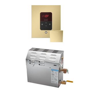 MrSteam MS 6 kW (6000 W) Steam Shower Generator Package with square iTempo Control - Satin Brass