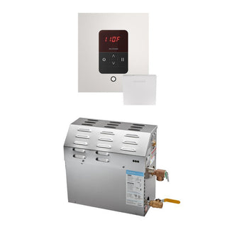 MrSteam MS 6 kW (6000 W) Steam Shower Generator Package with square iTempo Control - White