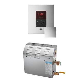 MrSteam MS 7.5 kW (7500 W) Steam Shower Generator Package with square iTempo Control - Polished Chrome