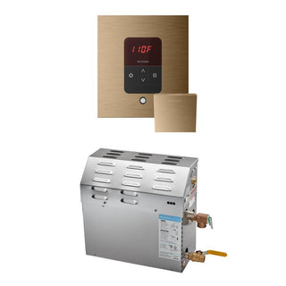 MrSteam MS 10 kW (10000 W) Steam Shower Generator Package with square iTempo Control - Brushed Bronze