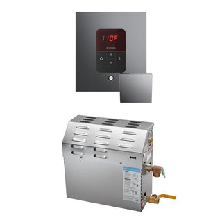 MrSteam MS 10 kW (10000 W) Steam Shower Generator Package with square iTempo Control - Brilliant Black