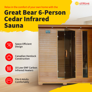 HeatWave Great Bear 6 Person Cedar Infrared Sauna