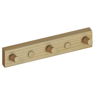 3-Peg Pine Wood Towel Hanger