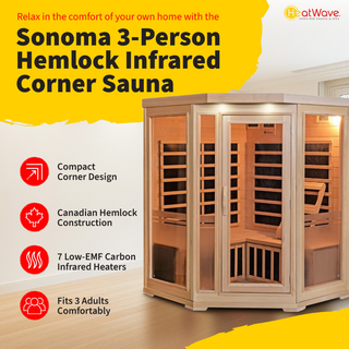 HeatWave Sonoma 3 Person Hemlock Carbon Infrared Sauna