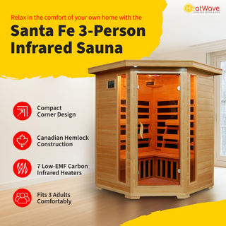 HeatWave Santa Fe 3 Person Carbon Corner Infrared Sauna