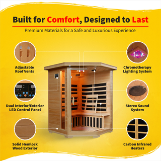 HeatWave Santa Fe 3 Person Carbon Corner Infrared Sauna