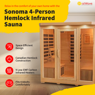 HeatWave Sonoma 4 Person Hemlock Carbon Infrared Sauna