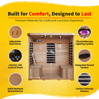 HeatWave Sonoma 4 Person Hemlock Carbon Infrared Sauna