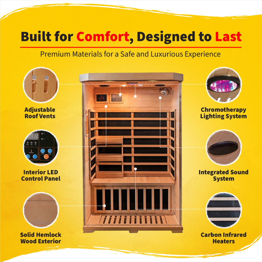 MAYMA Draagbare Sauna, 1000W Stoomsauna, Opvouwbare Cabine Sauna