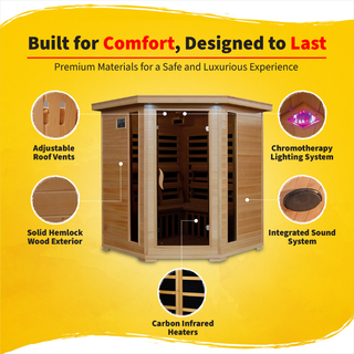 HeatWave Tucson 4 Person Carbon Corner Infrared Sauna