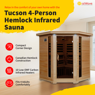 HeatWave Tucson 4 Person Carbon Corner Infrared Sauna
