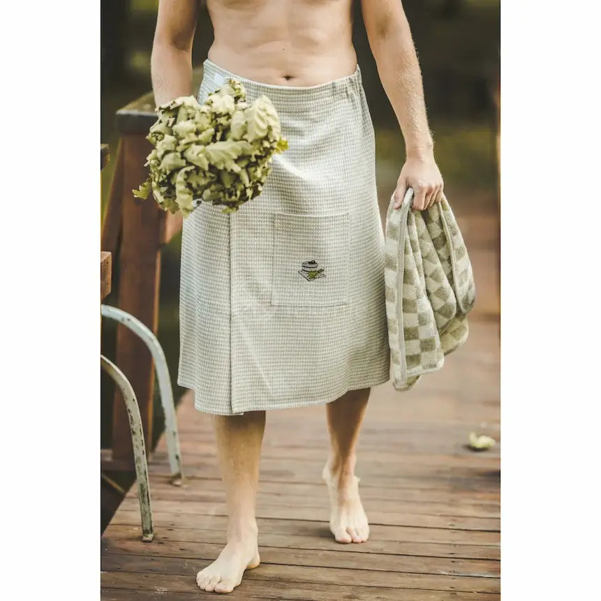 Waffle sauna apron half length | The Sauna Place