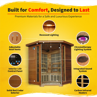 HeatWave Whistler 4 Person Corner Cedar Infrared Sauna