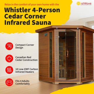 HeatWave Whistler 4 Person Corner Cedar Infrared Sauna