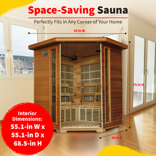 HeatWave Whistler 4 Person Corner Cedar Infrared Sauna