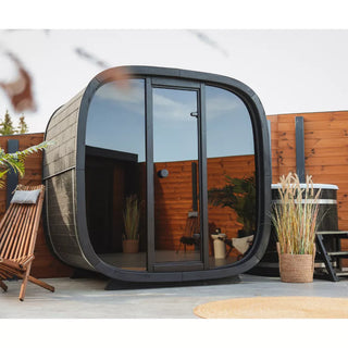 Black Cube Outdoor Sauna 4-Person | Leil Saunas
