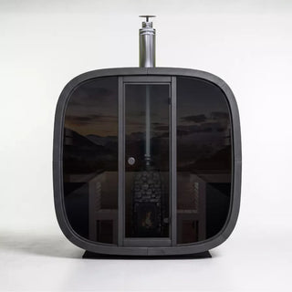 Black Cube Comfort Outdoor Sauna 6-Person | Leil Saunas