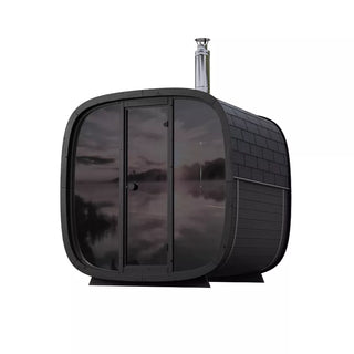 Black Cube Comfort Outdoor Sauna 6-Person | Leil Saunas
