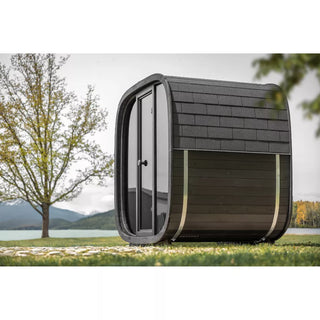 Black Cube Outdoor Sauna 4-Person | Leil Saunas