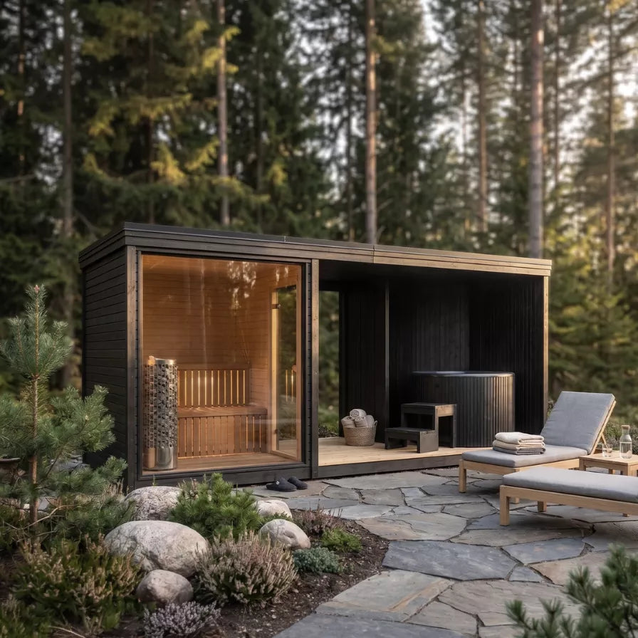 Heritage Sauna® The Host Bundle — Lux Belvedere, Artico Plunge & Outdoor Shower Bundle