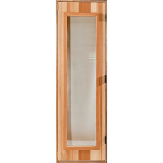 Cedar Door with Clear Rectangle Tempered Glass - 24″ x 72″ or 24″ x 80″