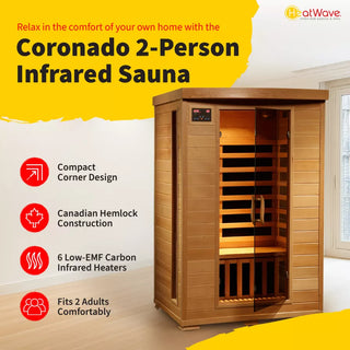 HeatWave Coronado 2 Person Carbon Infrared Sauna – The Sauna Place