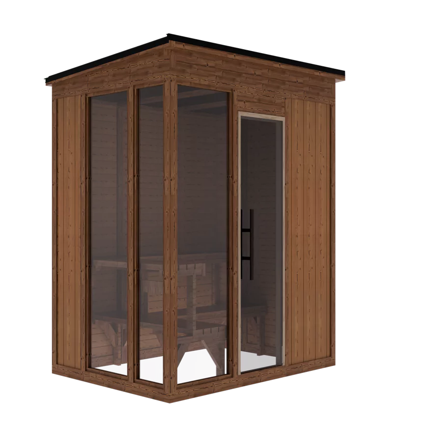 (Image placeholder) Thermory Mod 6 Traditional Outdoor Sauna: Social vs Athletic Layouts, Materials, and Wellness Benefits — lifestyle/in-room