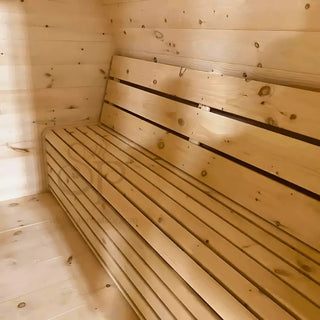 4 Person Flat Barrel Outdoor Sauna | Heritage Sauna®